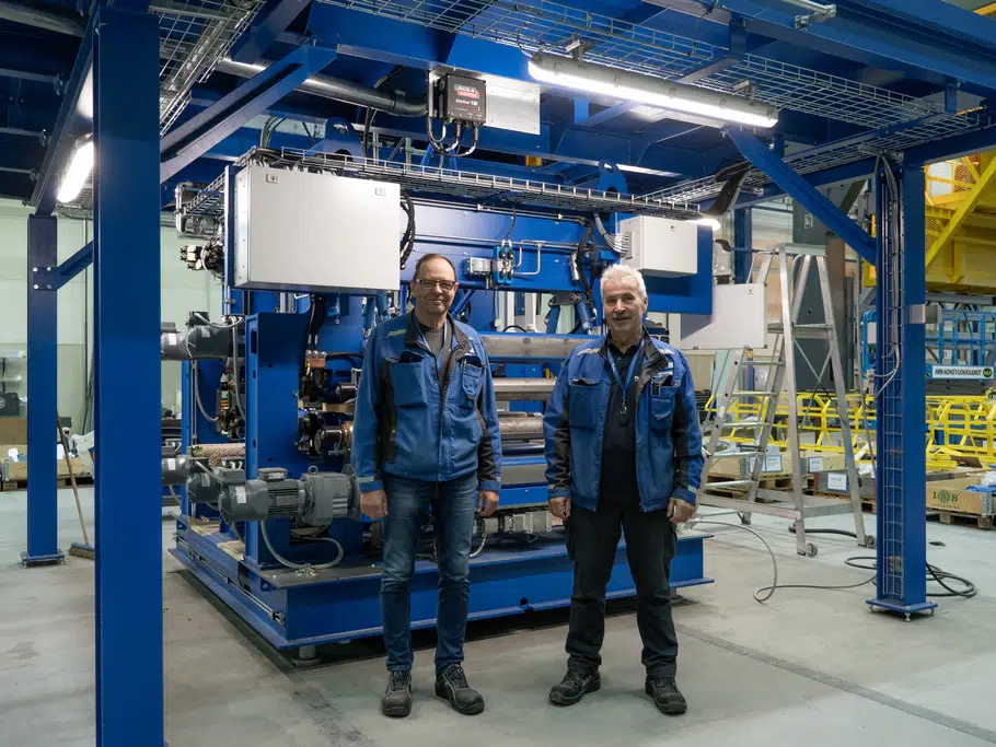 Pemamek welding experts in the workshop